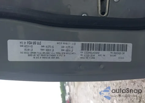 2018 Dodge Charger Sxt Plus Rwd из США, поврежденный, VIN 2C3CDXHG3JH230242